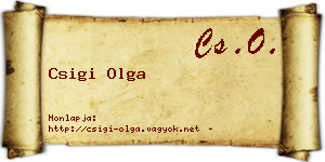 Csigi Olga névjegykártya